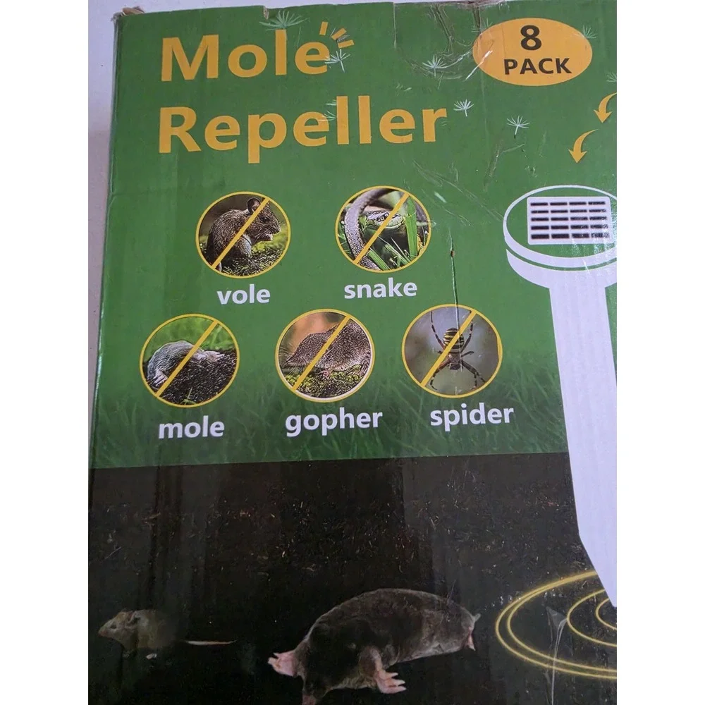 Mole Snake Spider Repeller Solar Ultrasonic Set Of 6